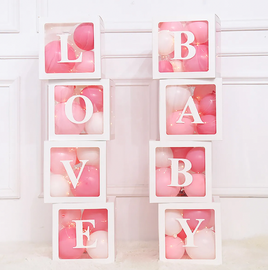 0-9 Numbers Baby Shower Birthday Décor Gift Box Transparent Balloons Packing DIY Letter Cube